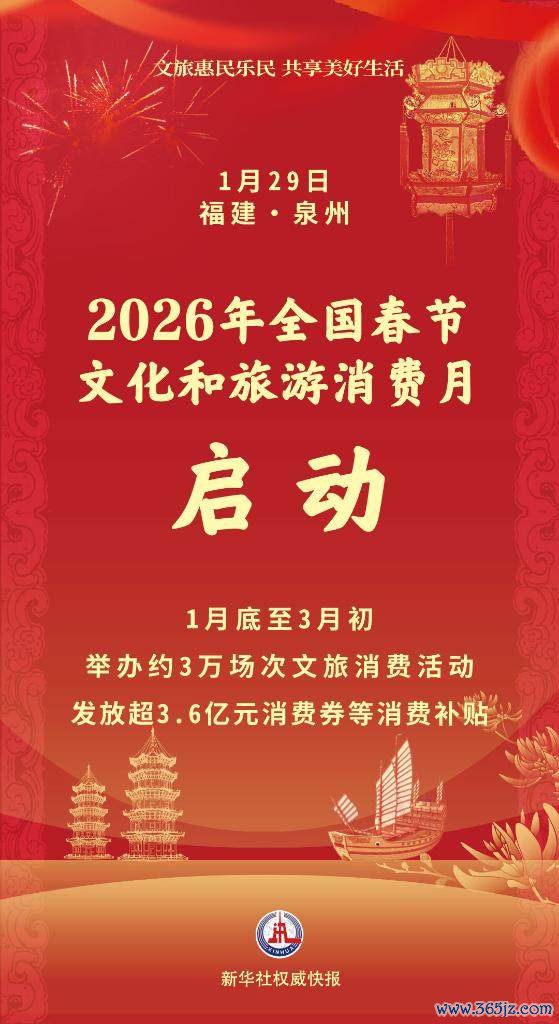 港股投资信息门户 超3.6亿元消费券！2026年全国春节文化和旅游消费月启动