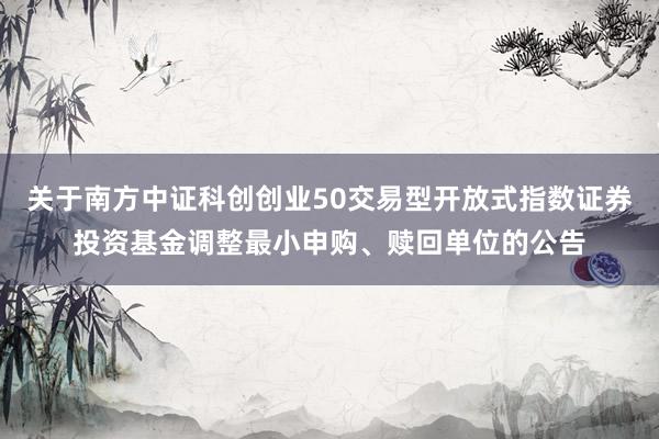 关于南方中证科创创业50交易型开放式指数证券投资基金调整最小申购、赎回单位的公告