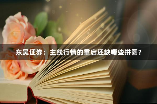 东吴证券：主线行情的重启还缺哪些拼图？