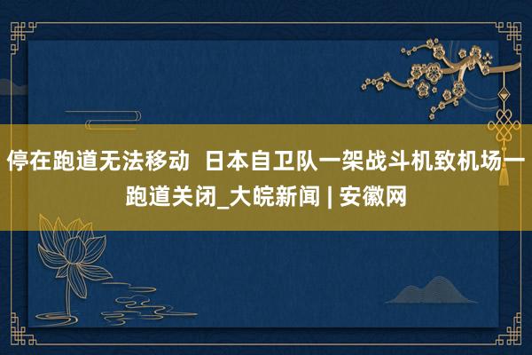 停在跑道无法移动  日本自卫队一架战斗机致机场一跑道关闭_大皖新闻 | 安徽网