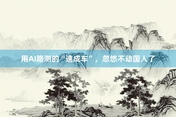 用AI路测的“速成车”，忽悠不动国人了