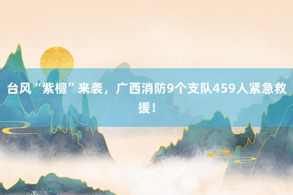 台风“紫檀”来袭，广西消防9个支队459人紧急救援！