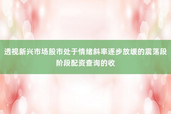 透视新兴市场股市处于情绪斜率逐步放缓的震荡段阶段配资查询的收