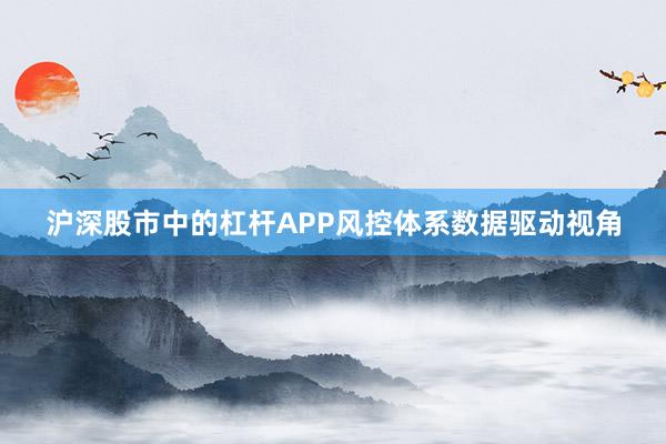 沪深股市中的杠杆APP风控体系数据驱动视角