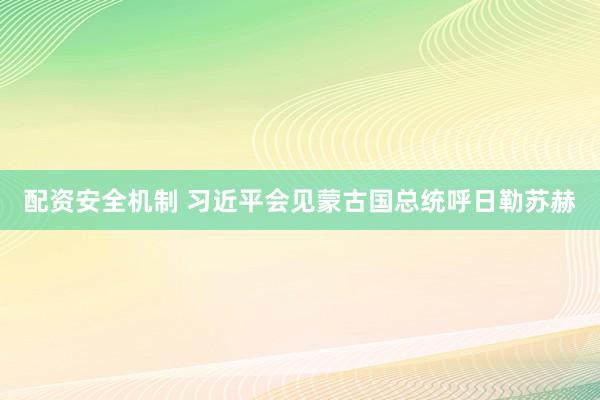 配资安全机制 习近平会见蒙古国总统呼日勒苏赫