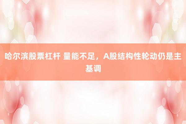 哈尔滨股票杠杆 量能不足，A股结构性轮动仍是主基调