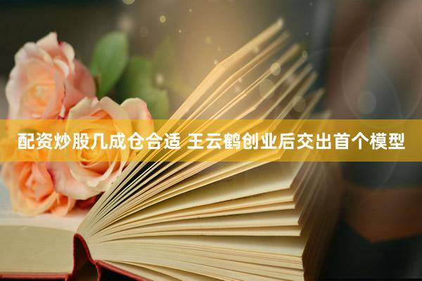 配资炒股几成仓合适 王云鹤创业后交出首个模型