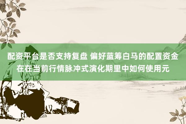 配资平台是否支持复盘 偏好蓝筹白马的配置资金在在当前行情脉冲式演化期里中如何使用元