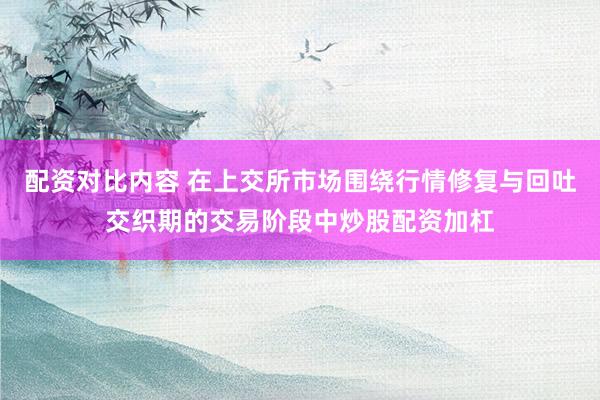 配资对比内容 在上交所市场围绕行情修复与回吐交织期的交易阶段中炒股配资加杠