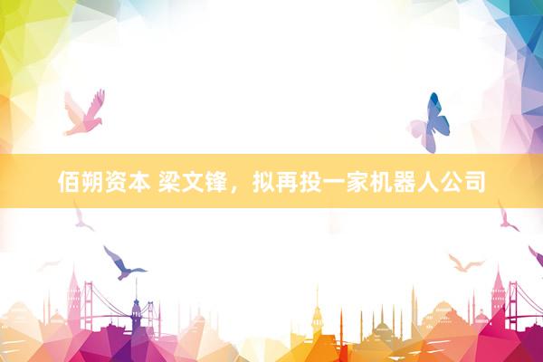 佰朔资本 梁文锋，拟再投一家机器人公司